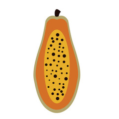Flat icon papaya isolated on white background. Fruit icon. Vector illustration.