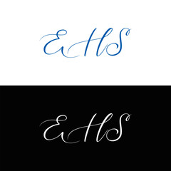 EHS logo. E H S design. WhitE H SHS letter. EHS, E H S letter logo SET design. Initial letter EHS linked circle uppercase monogram logo. E H S letter logo SET vector design. EHS letter logo design	
