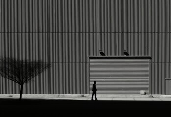 Person Standing in Front of Building