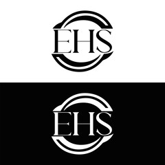 EHS logo. E H S design. WhitE H SHS letter. EHS, E H S letter logo SET design. Initial letter EHS linked circle uppercase monogram logo. E H S letter logo SET vector design. EHS letter logo design	
