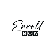 enroll now button on white background