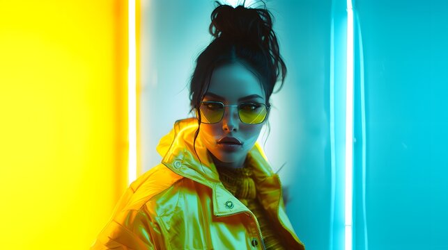 Futuristic cybergoth women model 