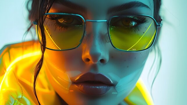 Futuristic cybergoth women model 