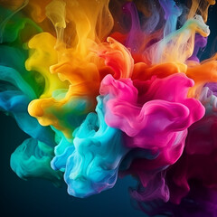 Rainbow Smoke Abstract Background 3d