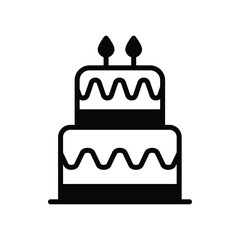 cake icon with white background vector stock illustration