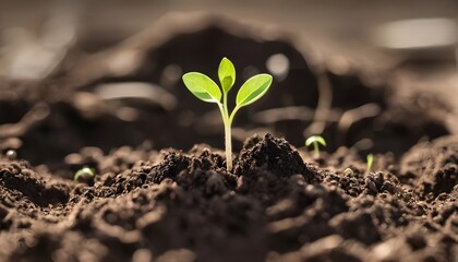 Fototapeta premium young plant in soil