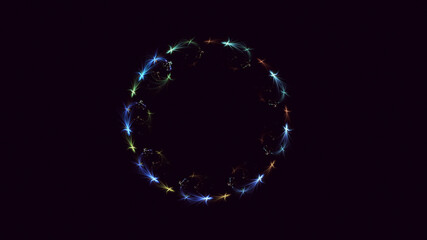 3D manual rendering abstract round light background