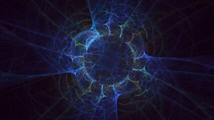 3D manual rendering abstract colorful fractal light background