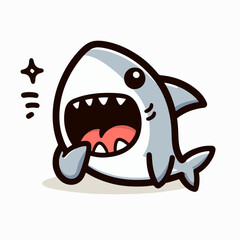 cute baby shark cartoon character mascot