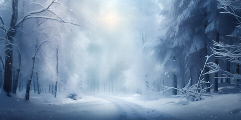 Winter forest pure winter snow falling in the forest winter road snowing forest blizzard winter scene snow covered landscape snowfall in winter forest