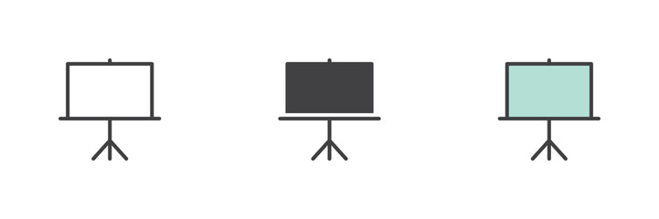 Presentation board different style icon set