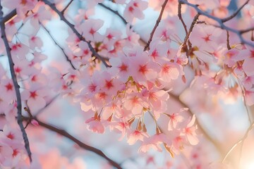 Obraz premium Sakura Blossoms in Full Bloom.Maruyama Park comes alive as vibrant sakura blossoms create a breathtaking sea of pink and white petals, enchanting visitors.