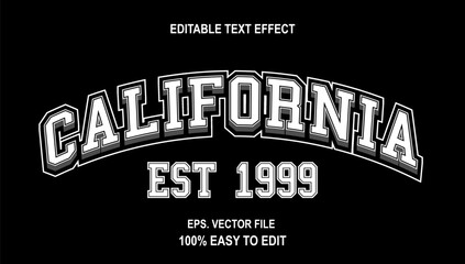 Editable text effect california est 1999
