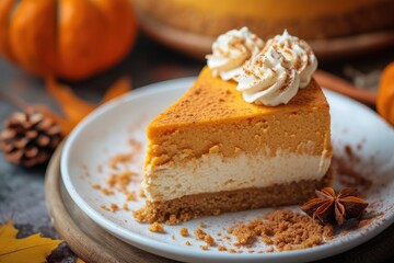 Autumn Delight: Indulging in the Richness of Pumpkin Spice Cheesecake