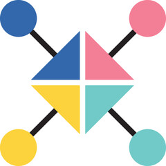 square infographic jigsaw Flat Line	