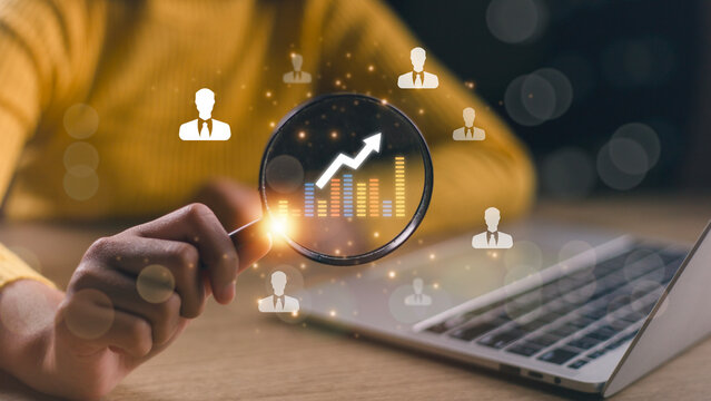 Business people brainstorm create new ideas and start up with rocket launch icons, HR, or Hiring Human Resources. Selective new career recruitment sites. Corporate and business teamwork concept.