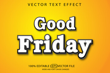 Good Friday, editable vector eps template with 3D text effect