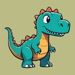 vector of cute dino, kids tshirt, element design.