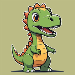 Obraz premium vector of cute dino, kids tshirt, element design.