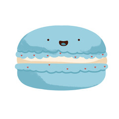 cute illustration of blue macaron