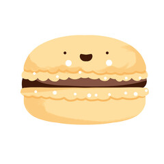 cute illustration of yellow macaron