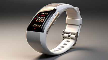 A top-tier fitness tracker displayed on a solid white mockup surface.