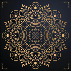  Vector luxury mandala background with golden color vector