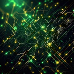 Obraz premium Shining Circuits: A Glimpse into Future Technology