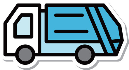 ステッカー乗り物アイコンイラスト　ゴミ収集車