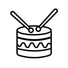 drum icon with white background vector stock illustration