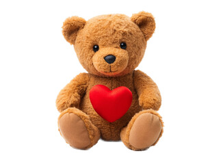 Obraz premium teddy bear with heart isolated transparent background