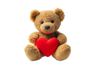 teddy bear with heart transparent background