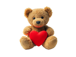 Obraz premium teddy bear with heart transparent background