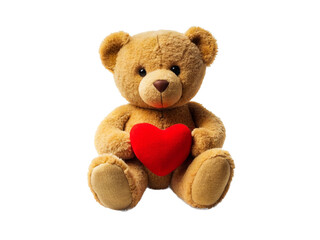 Obraz premium cuddly teddy bear with heart transparent background