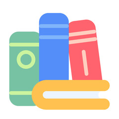 Stack Of Books Flat Style