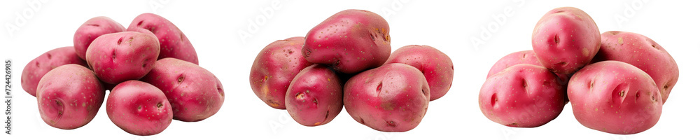 Wall mural red potatoes isolated on transparent or white background