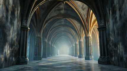 Fototapeta premium Fantasy architecture concept of gothic arch structure