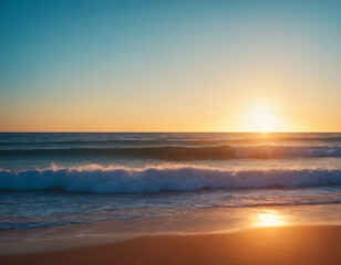 Obraz premium sunset on the beach. Created using generative AI.