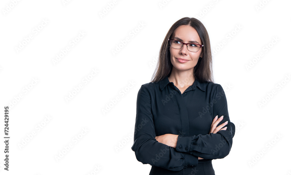 Wall mural success of entrepreneur. leadership. successful businesswoman isolated on white. professional occupa