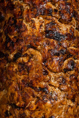 Obraz na płótnie Canvas Closeup of kebab meat cooking in a souvlaki shop.