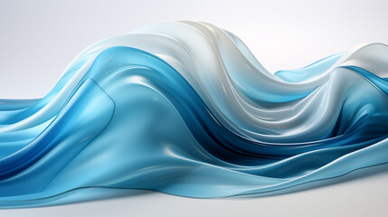 Blue 3d abstract and waves white background