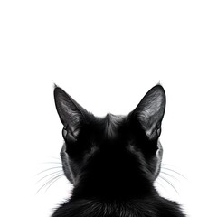 Fototapeta premium black cat on a white background, isolated background, cat, kitten, studio light, clip-art, close-up scene
