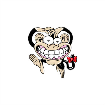 Smiling monkey vector can be used as graphic design