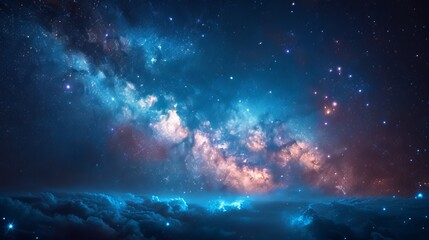 Fototapeta premium Starlight Serenade: A Celestial Ballet in the Night Sky