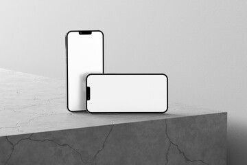 phone mockup with minimal background