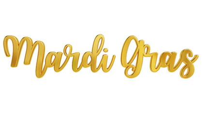 Mardi gras hand lettering 3d in gold, mardi gras typography, calligraphy © N2