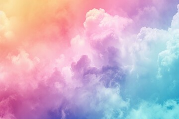 Obraz na płótnie Canvas Create a dreamy atmosphere with this abstract soft cloud background featuring pastel colorful gradation, perfect for a serene setting, Ai Generated.