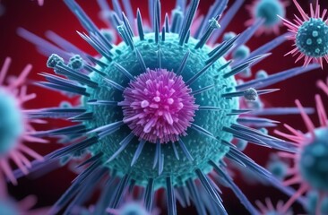 bacteria and microscope. Macro