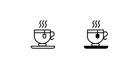 tea cup icon with white background vector stock illustration