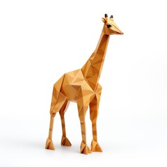 Colorful Origami giraffe, Unique Paper Polygon Artwork, Ideal Pet Concept, Ai Generated